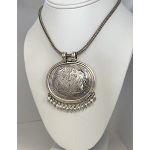 Vintage Doug Paulus DP 925 Sterling Silver Elephant Fringe Pendant